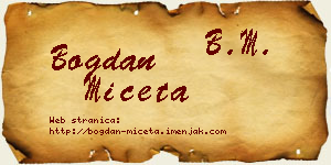 Bogdan Mičeta vizit kartica